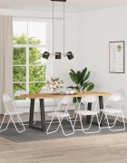 vidaXL Сгъваем стол 8 бр. Изкуствена Бял 48 x 435 x 81 см