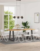 vidaXL Сгъваем стол 8 бр. Изкуствена Бял 48 x 435 x 81 см