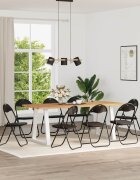 vidaXL Сгъваем стол 8 бр. Изкуствена Черен 48 x 435 x 81 см