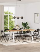 vidaXL Сгъваем стол 8 бр. Изкуствена Черен 48 x 435 x 81 см