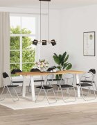 vidaXL Сгъваем стол 8 бр. Изкуствена Черен и Сив 48 x 435 x 81 см