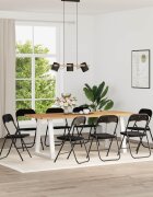 vidaXL Сгъваем стол 8 бр. Кадифе Черен 48 x 44 x 78 см