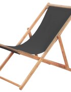 vidaXL Сгъваем стол плат и дървена рамка сив