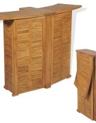 vidaXL Сгъваема бар маса 155x53x105 см тиково дърво масив