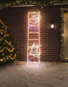 vidaXL Сгъваема фигура Дядо Коледа върху стълба с 552 LED 50x200 см