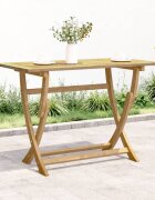vidaXL Сгъваема градинска маса 110x55x75 см масивна акация
