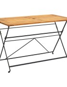 vidaXL Сгъваема градинска маса 120x70x74 см акация масив
