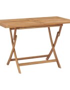 vidaXL Сгъваема градинска маса 120x70x75 см тиково дърво масив
