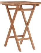 vidaXL Сгъваема градинска маса 60x60x75 см тиково дърво масив