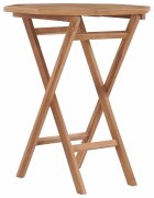 vidaXL Сгъваема градинска маса 60x60x75 см тиково дърво масив