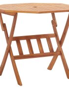 vidaXL Сгъваема градинска маса 90x75 см акация масив