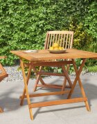 vidaXL Сгъваема градинска маса 90x90x75 см масивна акация