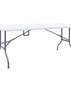 vidaXL Сгъваема градинска маса бяла 180x72x72 см HDPE