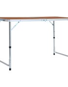 vidaXL Сгъваема къмпинг маса алуминий 120x60 см