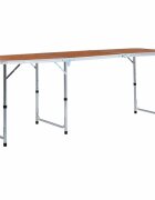 vidaXL Сгъваема къмпинг маса алуминий 180x60 см