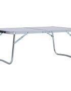 vidaXL Сгъваема къмпинг маса бяла алуминий 60x40 см