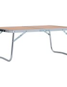 vidaXL Сгъваема къмпинг маса кафява алуминий 60x40 см