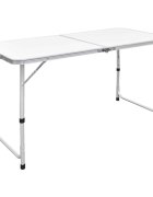 vidaXL Сгъваема къмпинг маса с регулируема височина алуминий 120x60 см