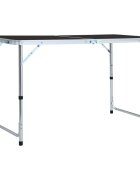 vidaXL Сгъваема къмпинг маса сива алуминий 120x60 см