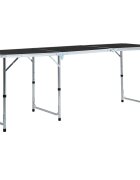 vidaXL Сгъваема къмпинг маса сива алуминий 180x60 см