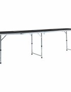 vidaXL Сгъваема къмпинг маса сива алуминий 240x60 см