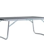 vidaXL Сгъваема къмпинг маса сива алуминий 60x40 см