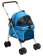 vidaXL Сгъваема количка за кучета синя 76x50x100 см Оксфорд плат