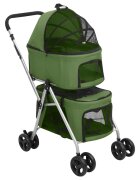 vidaXL Сгъваема количка за кучета зелена 83x48x97 см Оксфорд плат