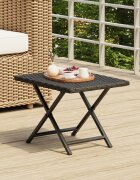 vidaXL Сгъваема маса черна 45x35x32 см полиратан