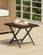 vidaXL Сгъваема маса кафява 45x35x32 см полиратан