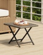 vidaXL Сгъваема маса сива 45x35x32 см полиратан