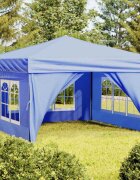 vidaXL Сгъваема парти палатка със странични стени синя 3x3 м
