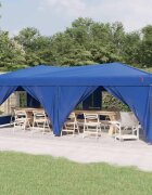 vidaXL Сгъваема парти палатка със странични стени синя 3x6 м