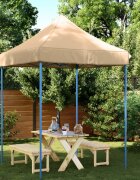 vidaXL Сгъваема парти шатра pop-up бежова 200x200x306 см