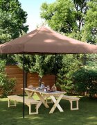 vidaXL Сгъваема парти шатра pop-up кафява 292x292x315 см