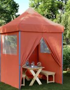 vidaXL Сгъваема парти шатра pop-up с 4 странични стени теракота