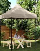 vidaXL Сгъваема парти шатра pop-up таупе 200x200x306 см