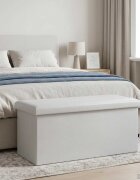 vidaXL Сгъваема пейка за съхранение Бяло 180 кг 80 Л 77 x 38 x 38 см