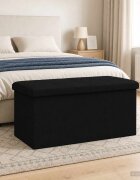 vidaXL Сгъваема пейка за съхранение Черно 180 кг 80 Л 77 x 38 x 38 см