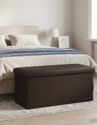 vidaXL Сгъваема пейка за съхранение Кафяво 180 кг 80 Л 77 x 38 x 38 см