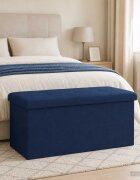 vidaXL Сгъваема пейка за съхранение Синьо 180 кг 80 Л 77 x 38 x 38 см