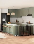 vidaXL Сгъваема преграда за куче с врата 12 панела черна 600 см топола