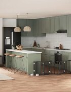 vidaXL Сгъваема преграда за куче с врата 12 панела черна 600 см топола