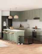 vidaXL Сгъваема преграда за куче с врата 12 панела черна 960 см топола