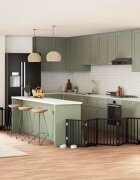 vidaXL Сгъваема преграда за куче с врата 9 панела черна 450 см топола