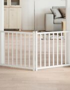 vidaXL Сгъваема преграда за кучета 2 панела Бяло 160 см чам масив