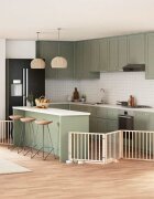 vidaXL Сгъваема преграда за кучета с врата 12 панела 960 см топола