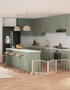 vidaXL Сгъваема преграда за кучета с врата 8 панела 640 см топола