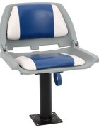 vidaXL Сгъваема седалка за лодка от 2 части синьо и бяло 48x51x41 см