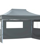 vidaXL Сгъваема шатра с 3 стени 431x291x315 см антрацит